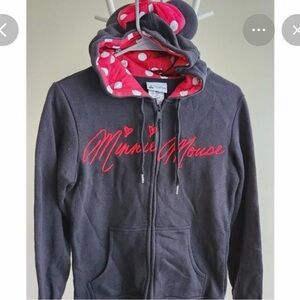 Minnie Mouse Gray Hoodie with Polka Dot Lining